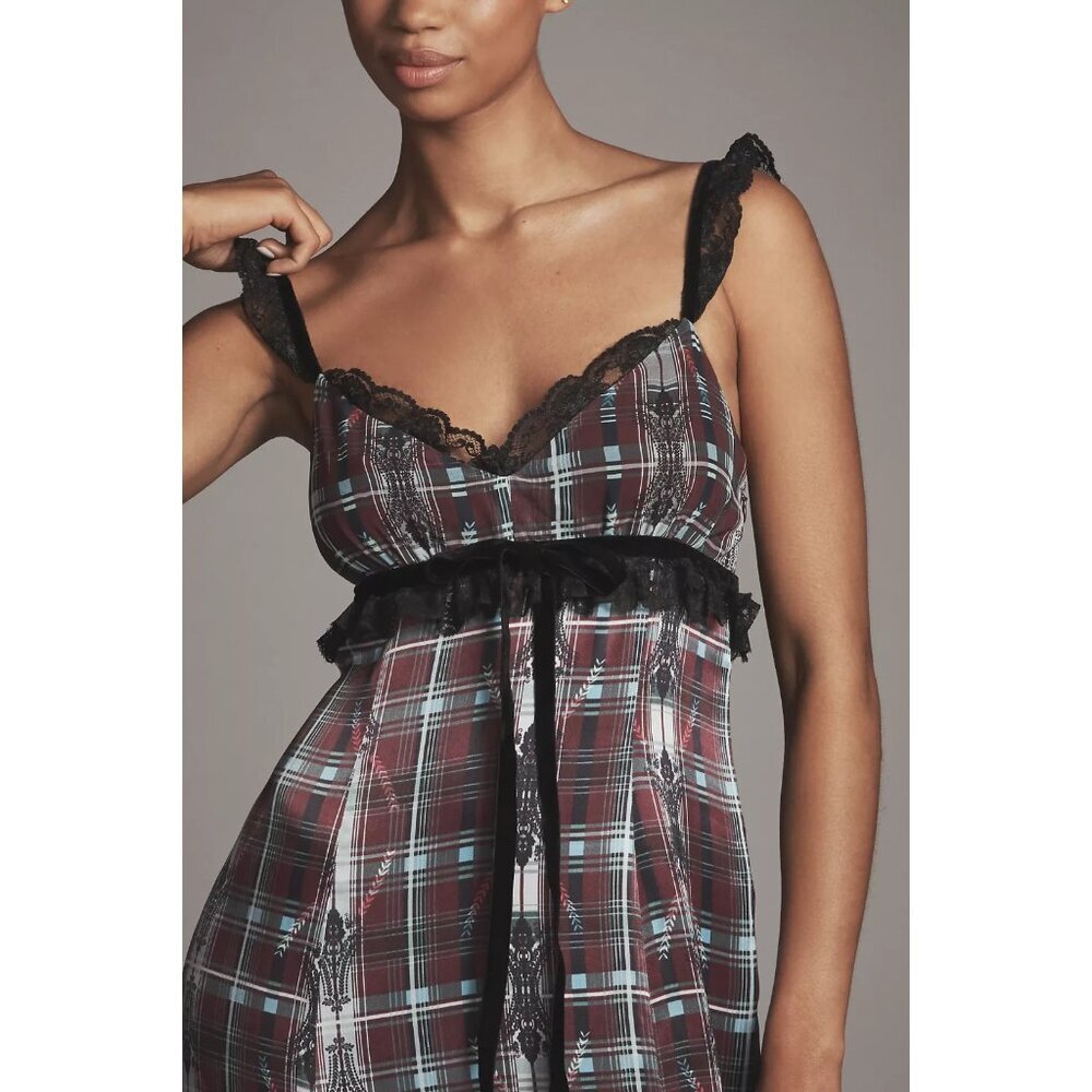 By Anthropologie V-Neck Lace-Trim Midi Dress XL - Picture 3 of 4